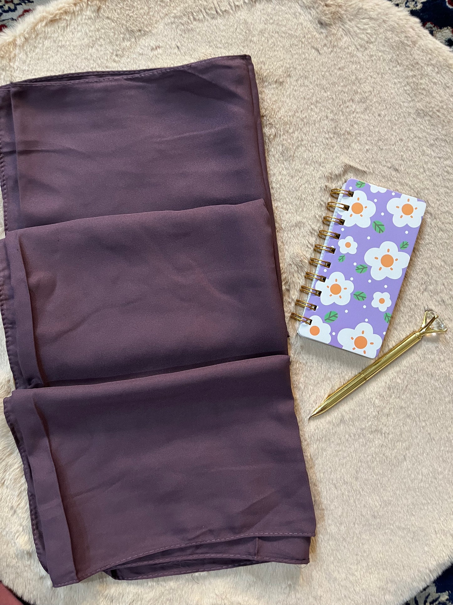 Plum Purple | Matte Chiffon Hijab - Elegance Redefined | 180*75 Size