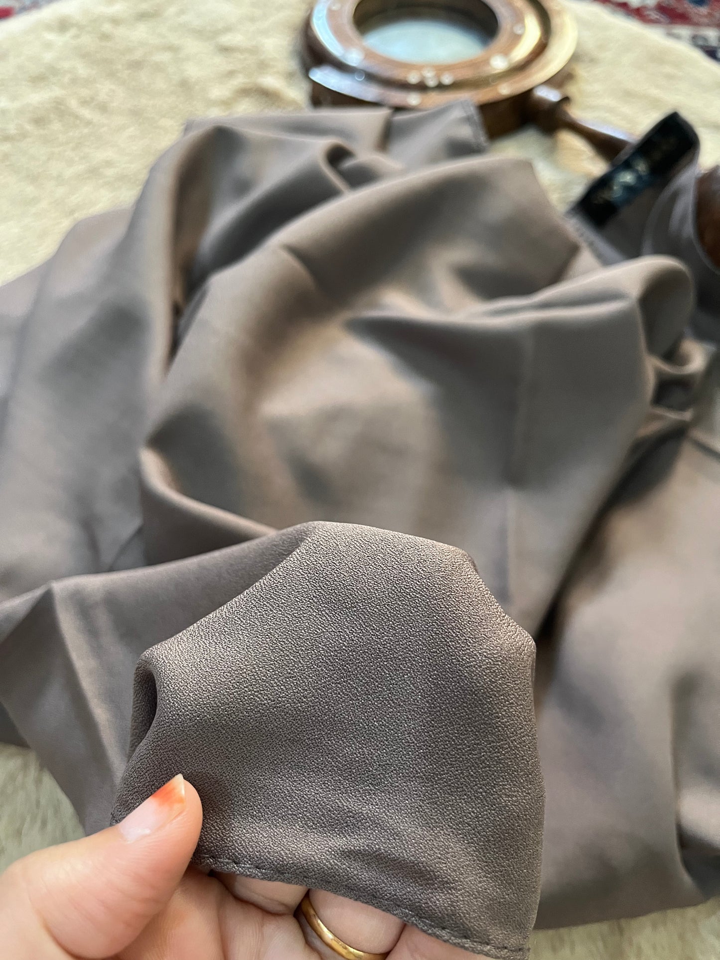 Dark Truffle | Matte Chiffon Hijab - Elegance Redefined | 180*75 Size