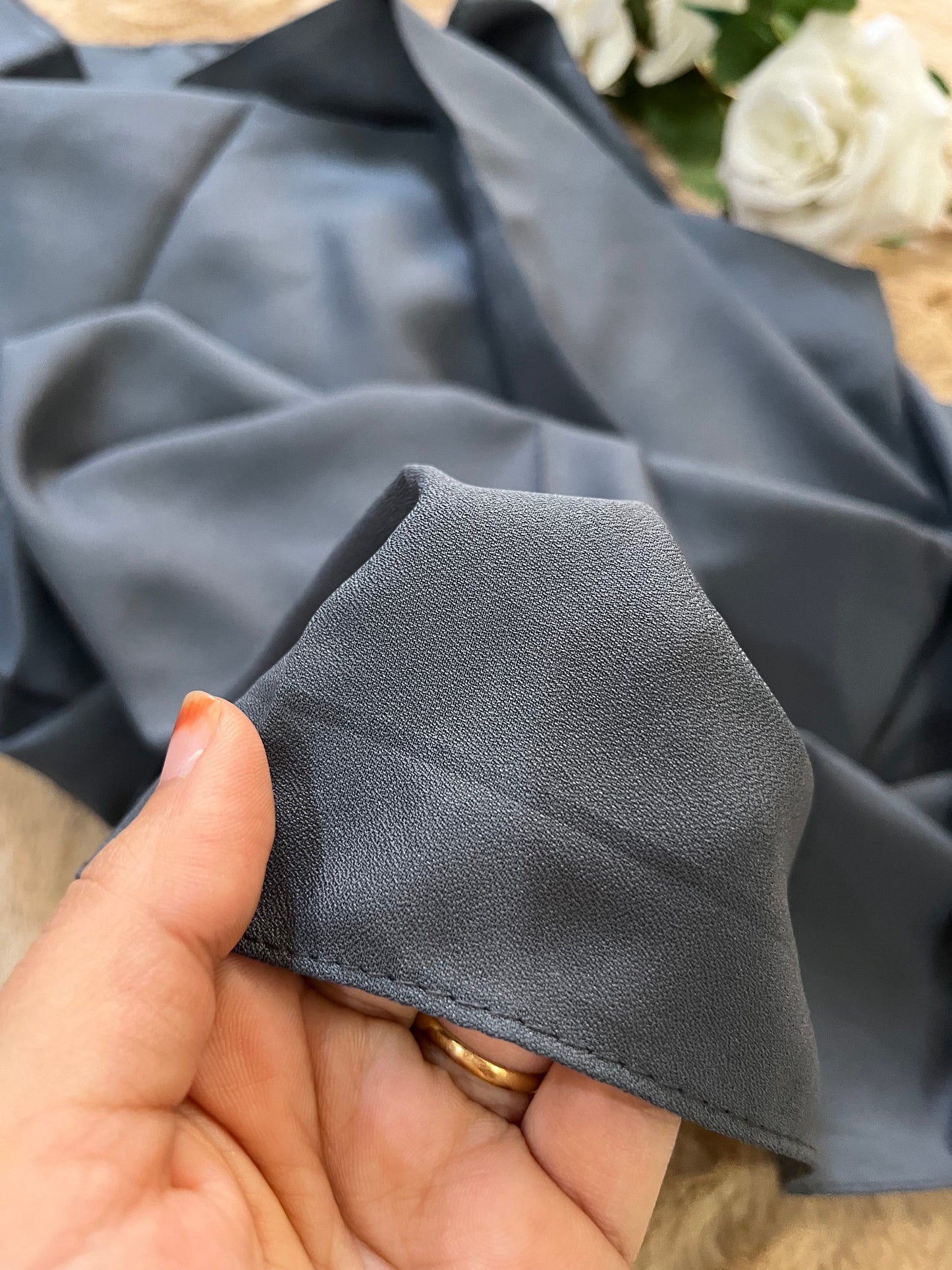 Slate Grey | Matte Chiffon Hijab - Elegance Redefined | 180*75 Size