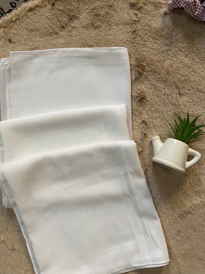 Basic White | Heavy Chiffon Hijab - Elegance Redefined | 180*75 Size
