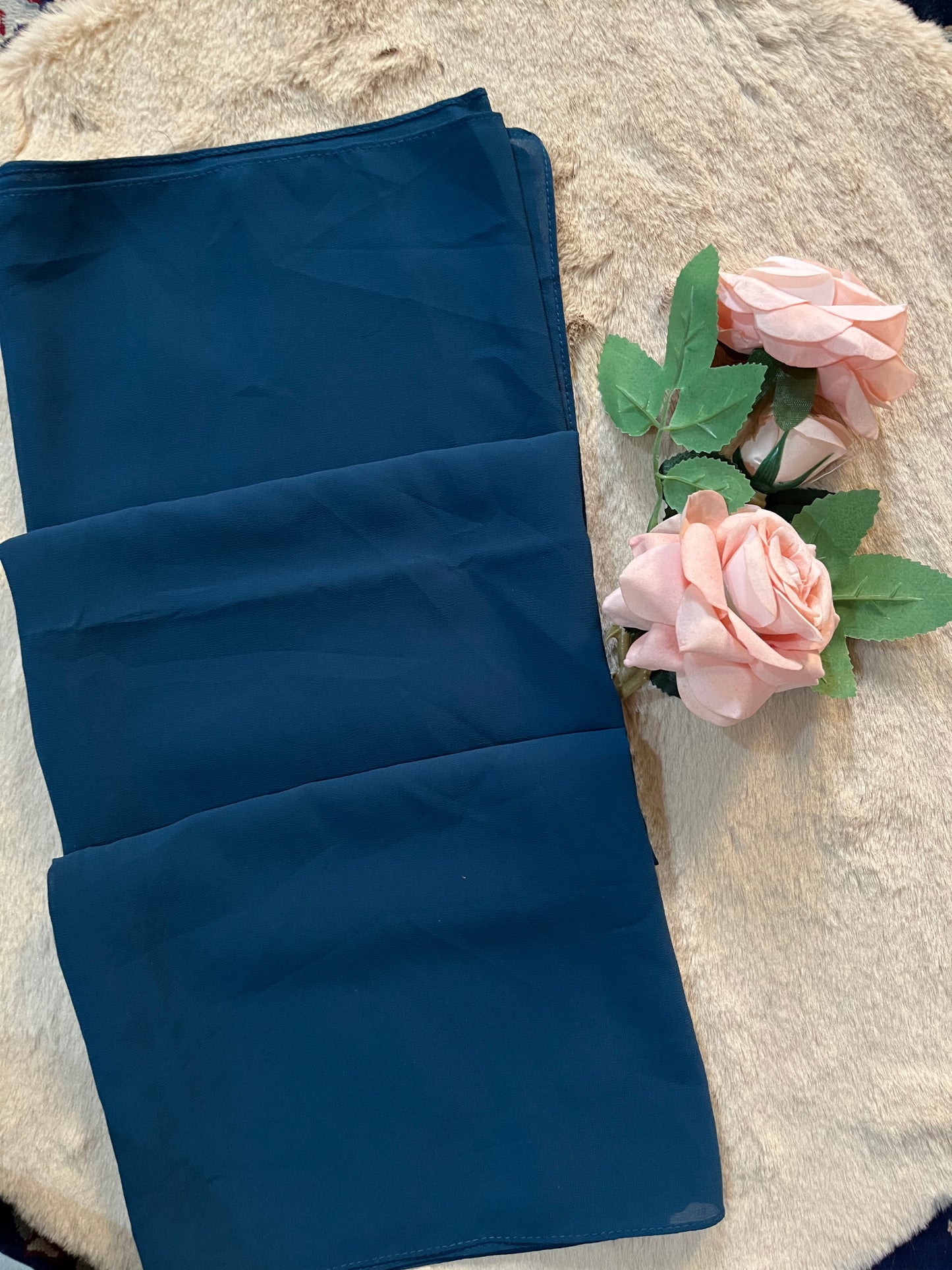 Lapis Blue | Heavy Chiffon Hijab - Elegance Redefined | 180*75 Size