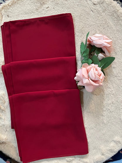 Maroon Red | Heavy Chiffon Hijab - Elegance Redefined | 180*75 Size