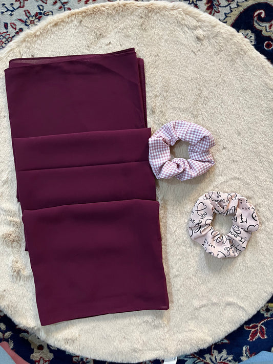 Burgundy Purple | Heavy Chiffon Hijab - Elegance Redefined | 180*75 Size