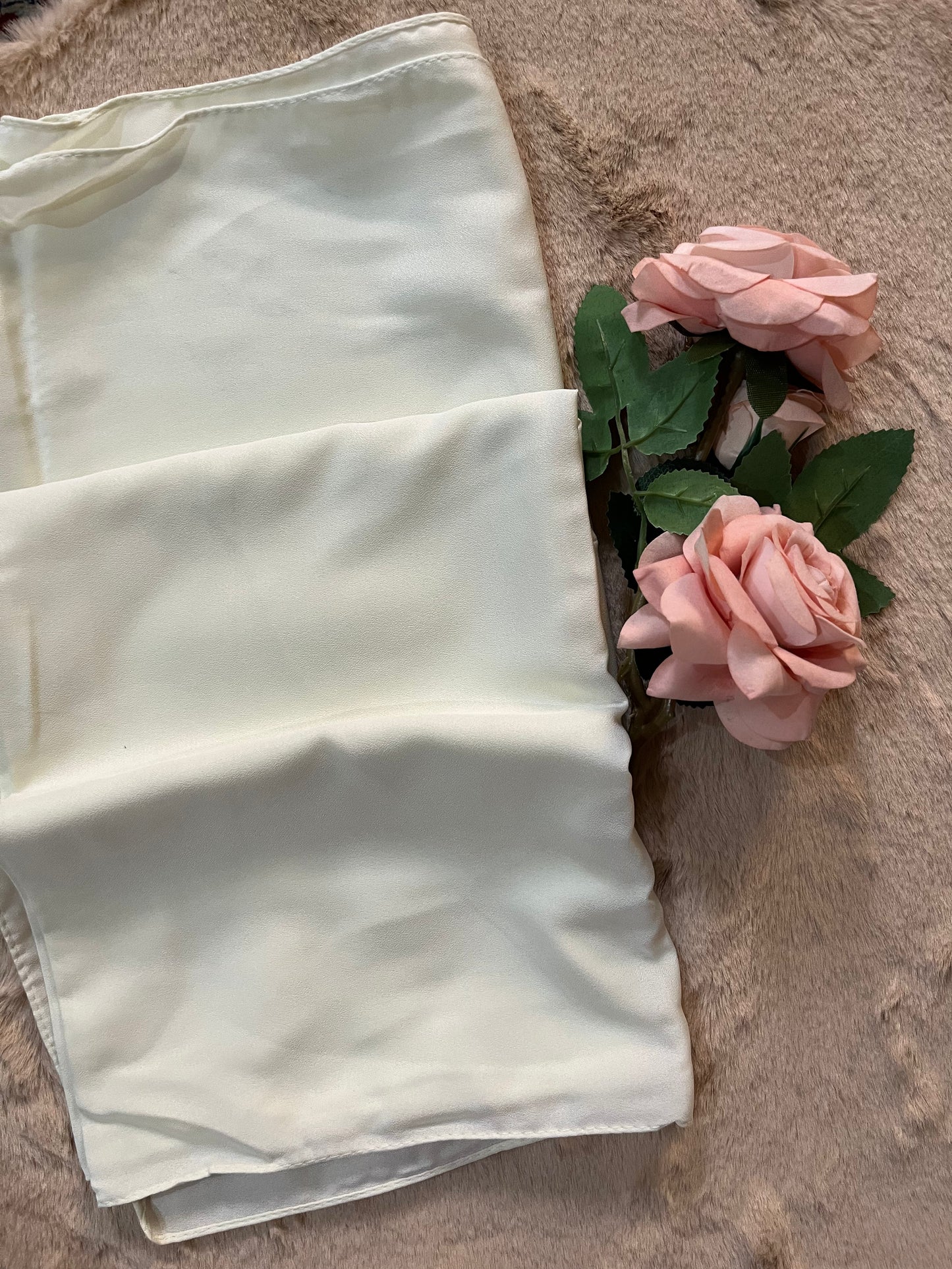 Cloud White | Matte Chiffon Hijab - Elegance Redefined | 180*75 Size