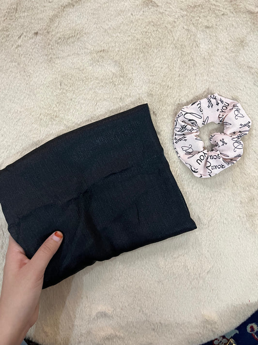 Raven Black Shine | Muna Satin Hijab - Elegance Redefined | 180*75 Size