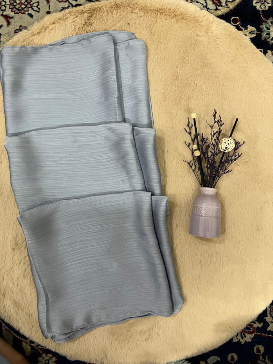 Dolphine Greyish Blue Shine | Muna Satin Hijab - Elegance Redefined | 180*75 Size