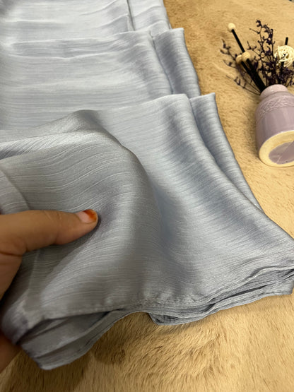 Dolphine Greyish Blue Shine | Muna Satin Hijab - Elegance Redefined | 180*75 Size
