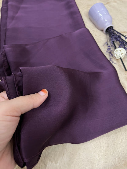 Plum Purple Shine | Muna Satin Hijab - Elegance Redefined | 180*75 Size