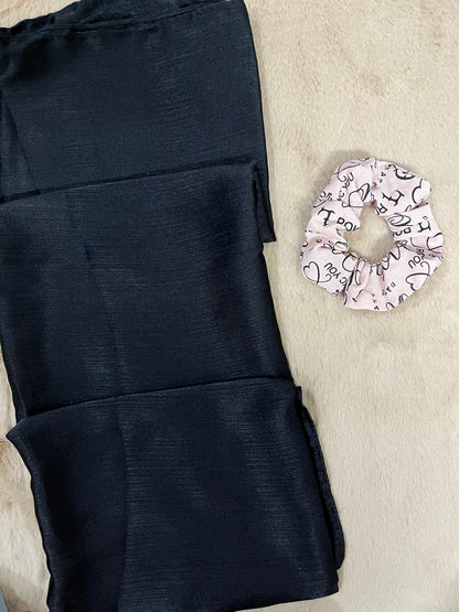 Onyx Black Shine | Muna Satin Hijab - Elegance Redefined | 180*75 Size