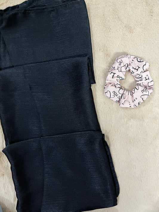 Onyx Black Shine | Muna Satin Hijab - Elegance Redefined | 180*75 Size