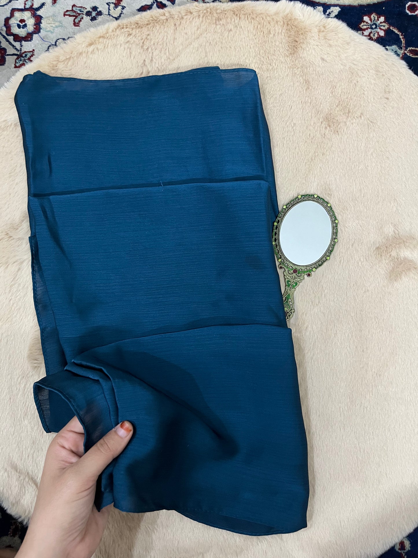 Cobalt Blue Shine | Muna Satin Hijab - Elegance Redefined | 180*75 Size