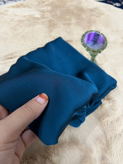 Cobalt Blue Shine | Muna Satin Hijab - Elegance Redefined | 180*75 Size