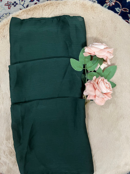 Bottle Green Shine | Muna Satin Hijab - Elegance Redefined | 180*75 Size