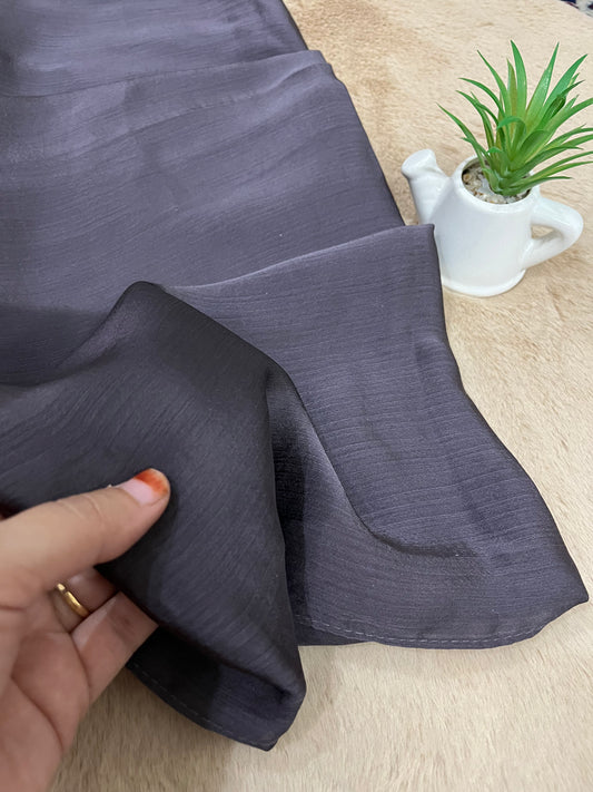 Davy Grey Shine | Muna Satin Hijab - Elegance Redefined | 180*75 Size
