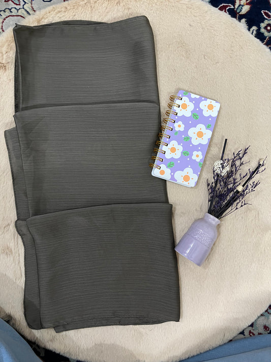 Battleship Grey Shine | Muna Satin Hijab - Elegance Redefined | 180*75 Size