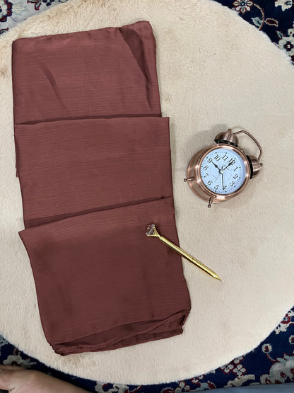 Deep Rosewood Red Shine | Muna Satin Hijab - Elegance Redefined | 180*75 Size