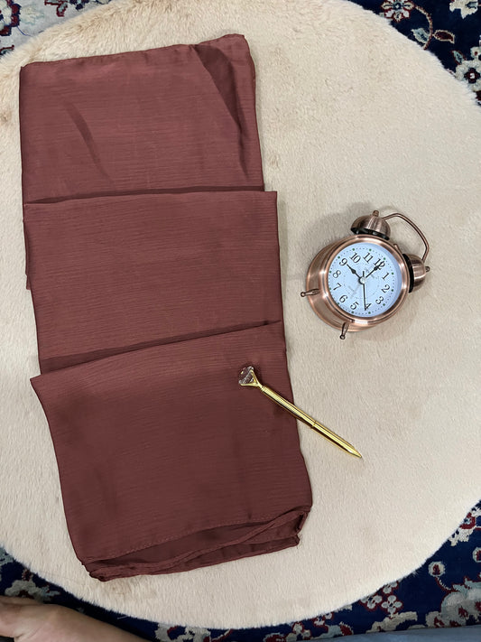 Deep Rosewood Red Shine | Muna Satin Hijab - Elegance Redefined | 180*75 Size