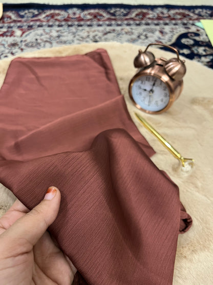 Deep Rosewood Red Shine | Muna Satin Hijab - Elegance Redefined | 180*75 Size