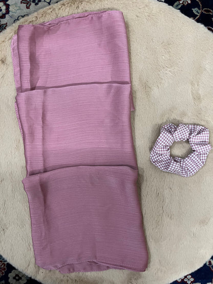 Baby Pink Shine | Muna Satin Hijab - Elegance Redefined | 180*75 Size