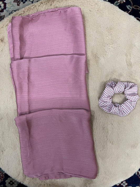 Baby Pink Shine | Muna Satin Hijab - Elegance Redefined | 180*75 Size