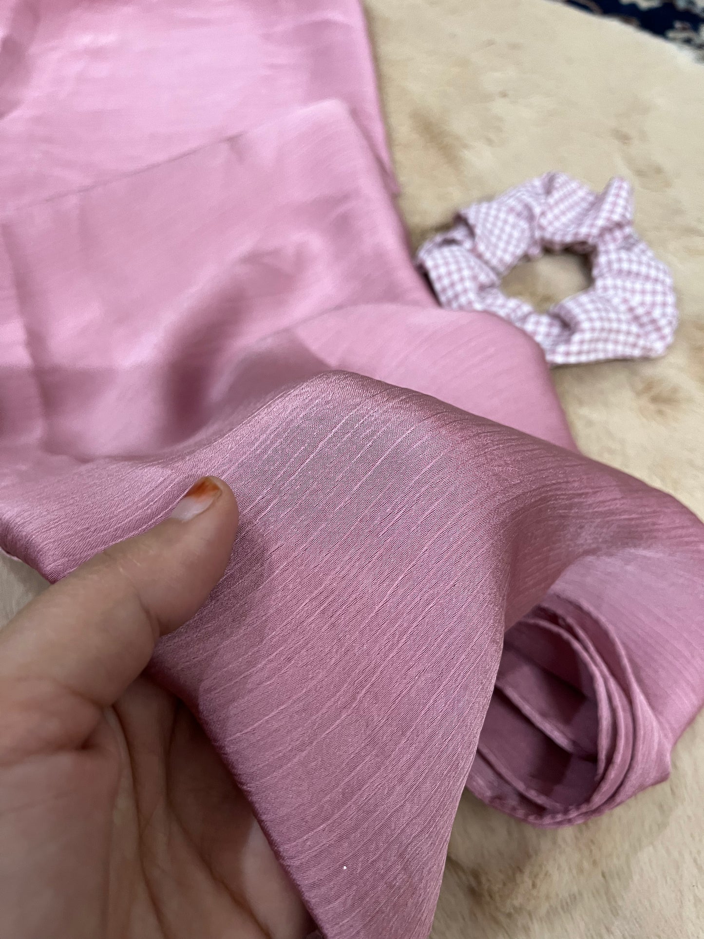 Baby Pink Shine | Muna Satin Hijab - Elegance Redefined | 180*75 Size