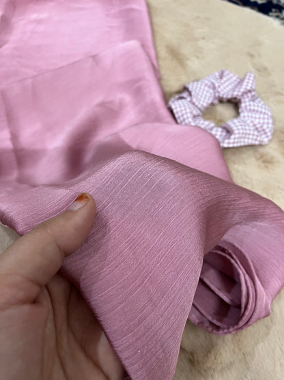 Baby Pink Shine | Muna Satin Hijab - Elegance Redefined | 180*75 Size