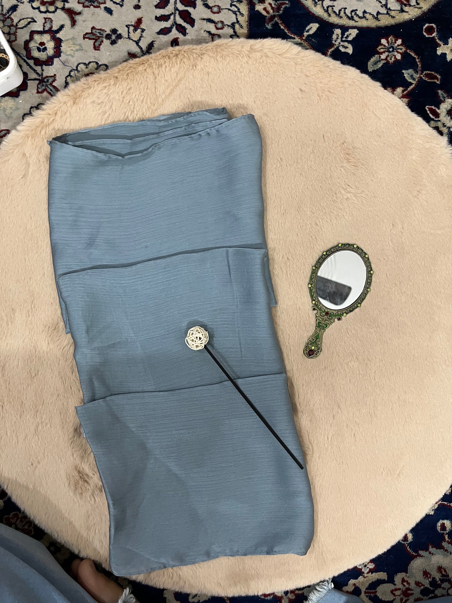 Slate Grey Shine | Muna Satin Hijab - Elegance Redefined | 180*75 Size