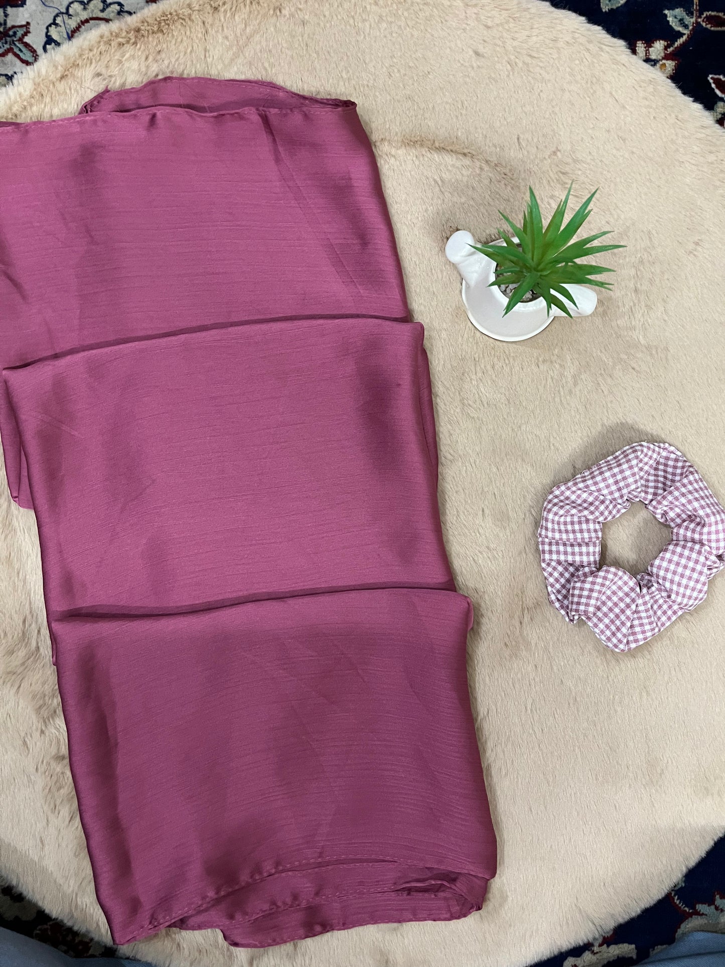 Barbie Pink Shine | Muna Satin Hijab - Elegance Redefined | 180*75 Size