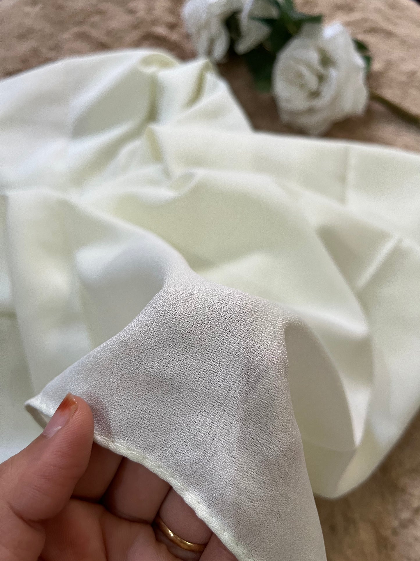 Cloud White | Matte Chiffon Hijab - Elegance Redefined | 180*75 Size