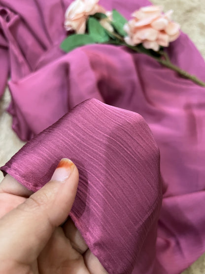 Mauve Pink Shine | Muna Satin Hijab - Elegance Redefined | 180*75 Size