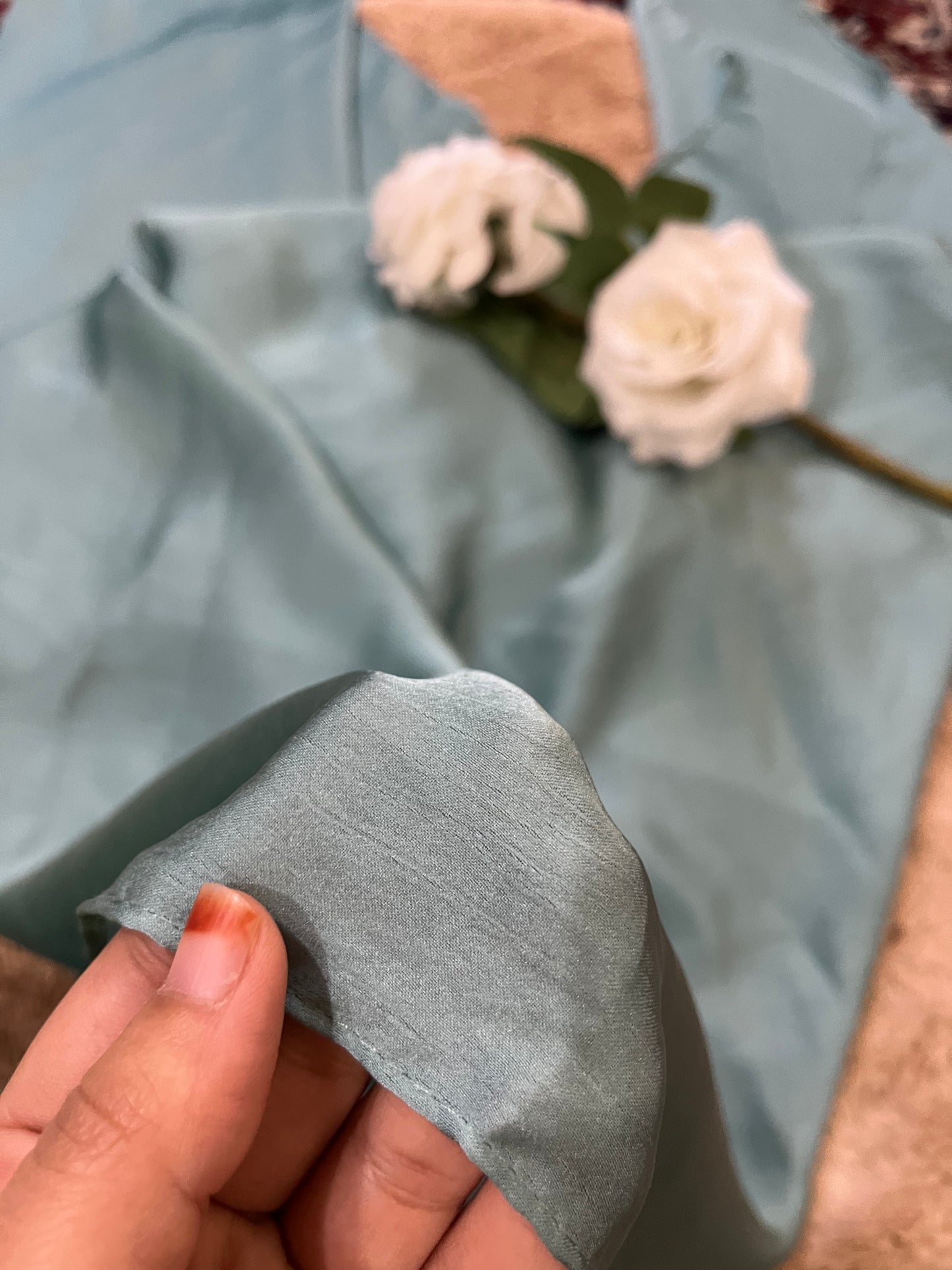Cruise Sky Blue | Muna Satin Hijab - Elegance Redefined | 180*75 Size