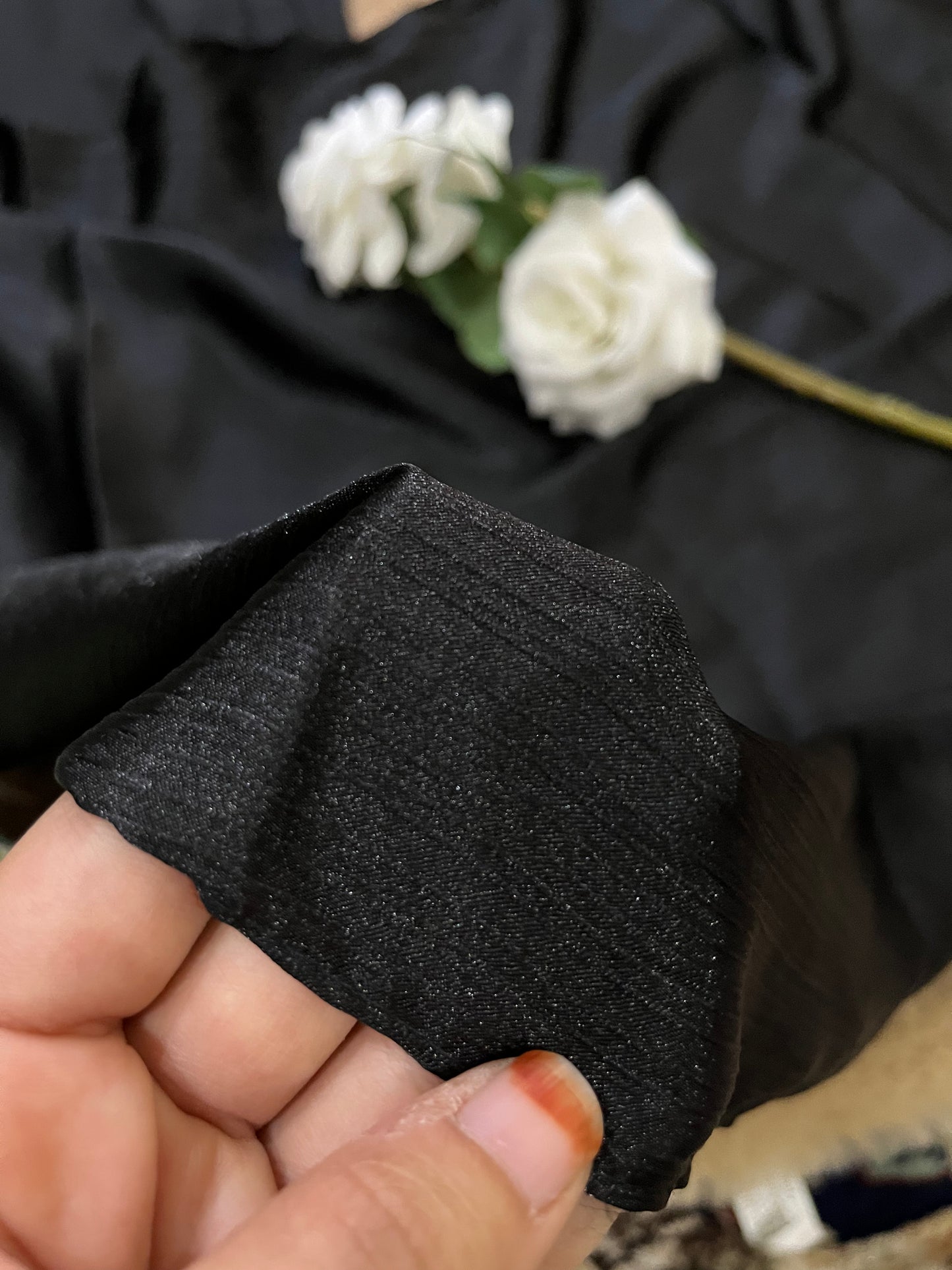 Raven Black Shine | Muna Satin Hijab - Elegance Redefined | 180*75 Size