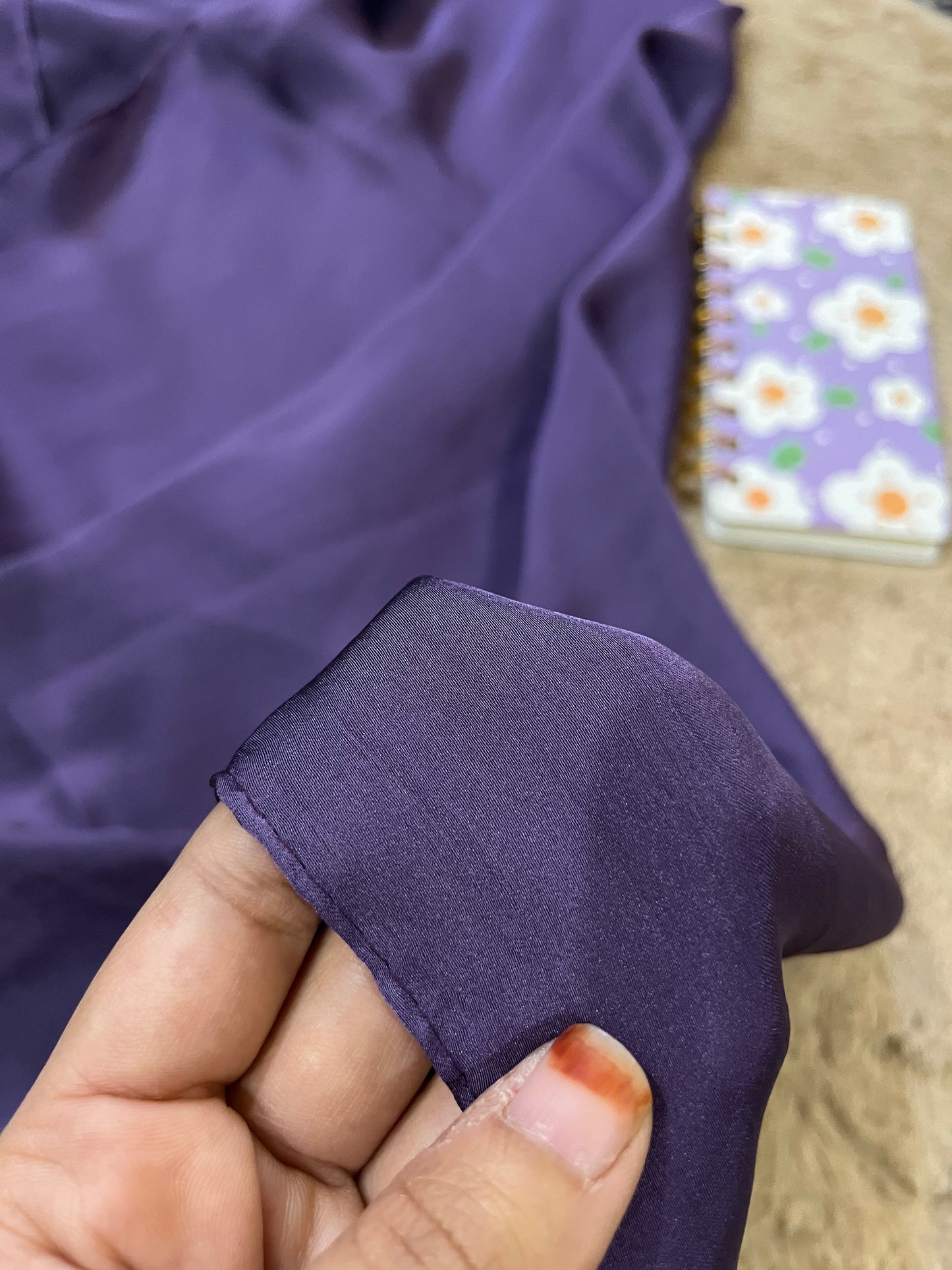 Royal Purple Shine | Muna Satin Hijab - Elegance Redefined | 180*75 Size