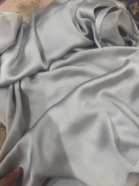 Light Grey Shine | Muna Satin Hijab - Elegance Redefined | 180*75 Size