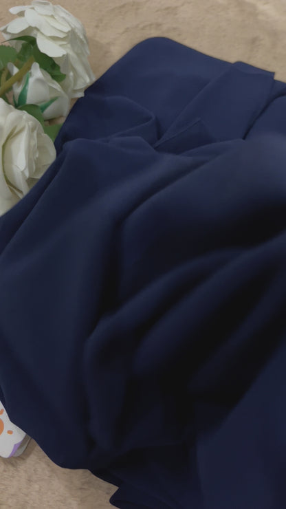 French Navy Blue | Heavy Chiffon Hijab - Elegance Redefined | 180*75 Size
